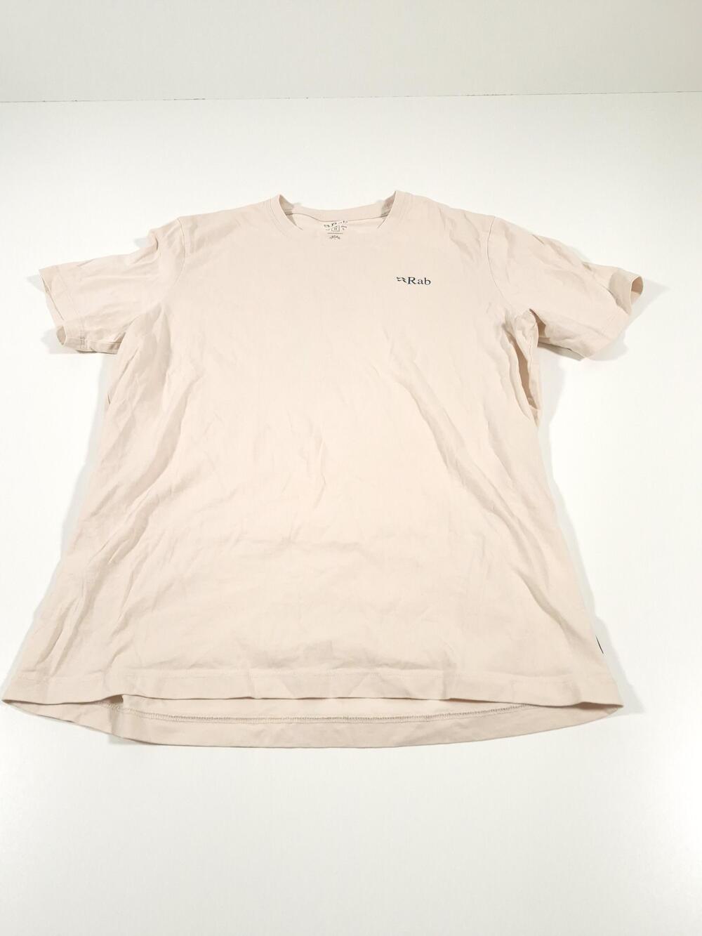 Rab Shirt Mens Medium Beige Organic Cotton Climbing Graphic Tee Tagless Outdoor